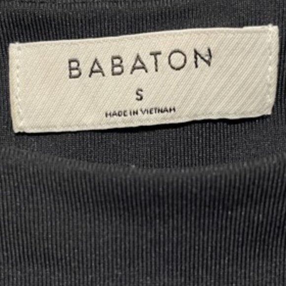 Babaton Aritzia Small Black Contour Crewneck Short Sleeve Crop Top - Picture 4 of 6